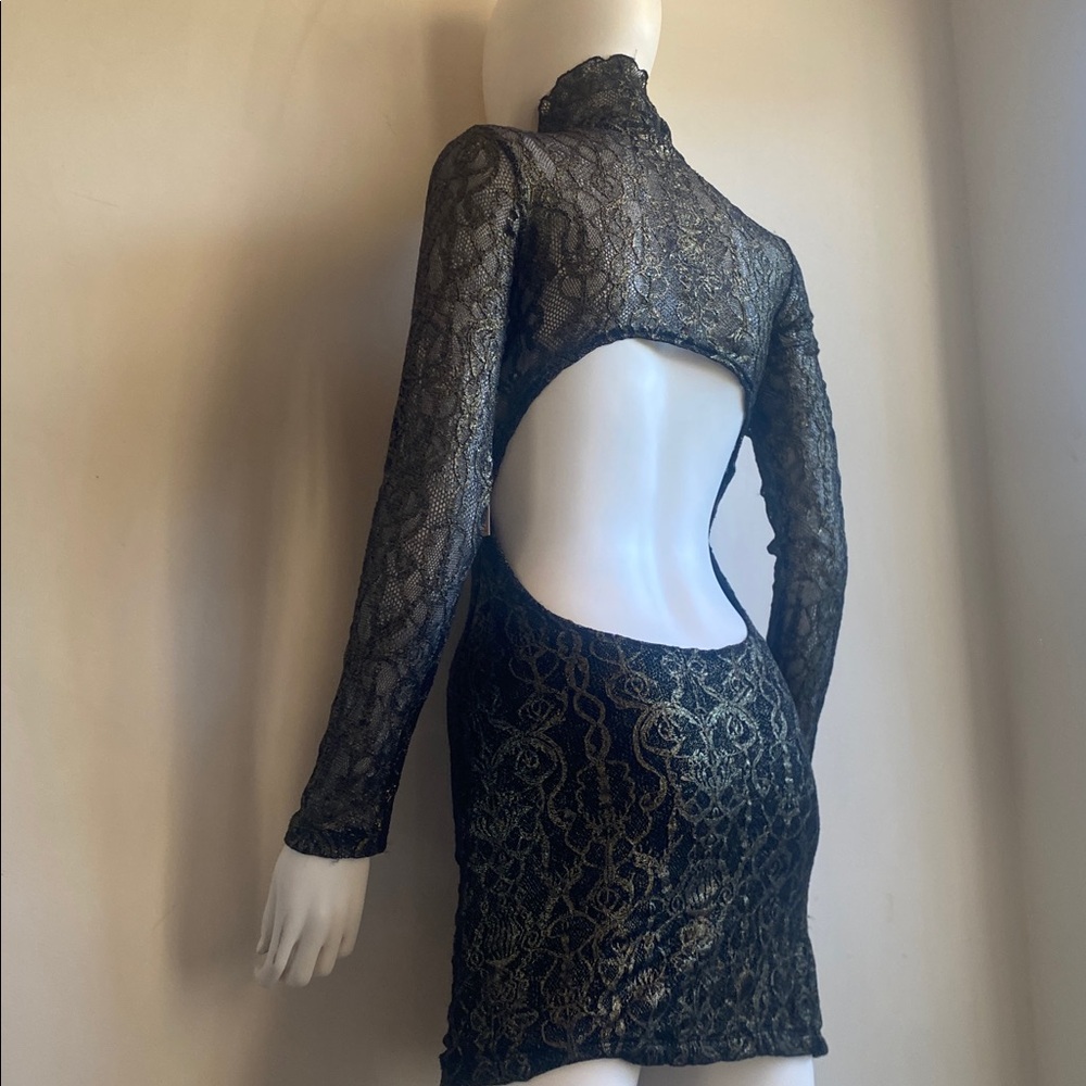 Nightcap Gold Patina Lace Dress
